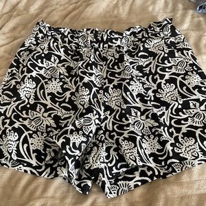 Loft black and white shorts